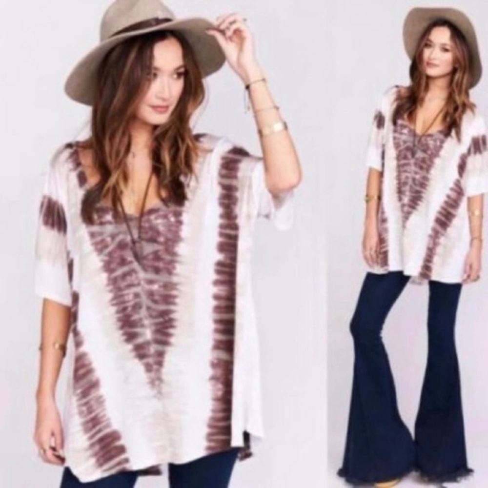 Show Me Your MuMu - MuMu Mellow Brown Tie Dye Oversized Benji Tunic Tee